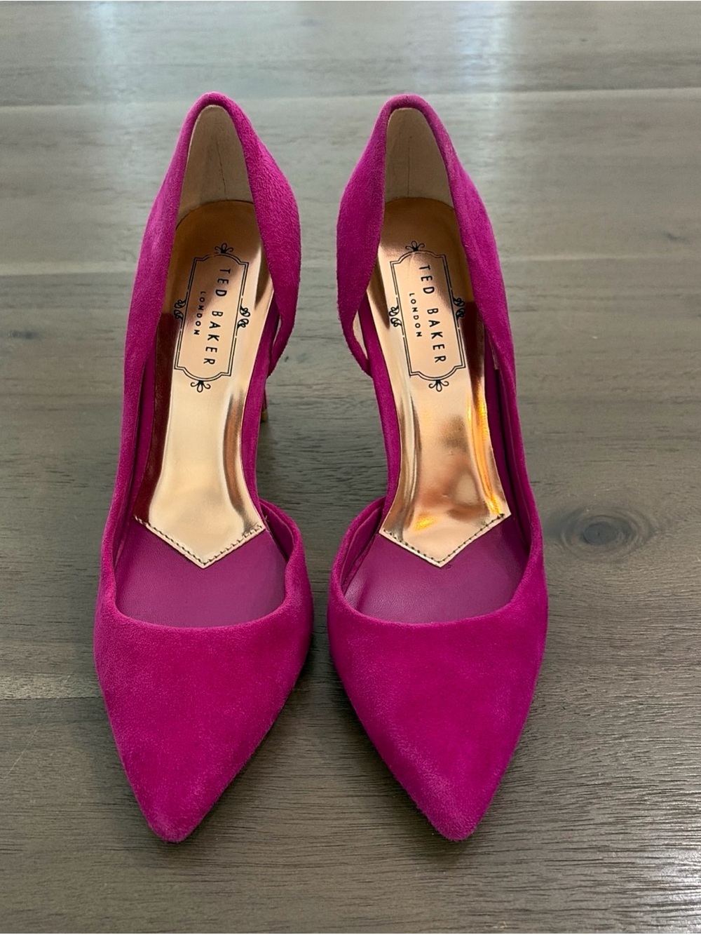 Ted Baker Magenta Suede Pointed Toe Pumps